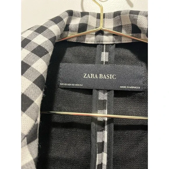 Zara check gingham dogtooth tartan coat jacket XS sold out bloggers - Picture 5 of 7